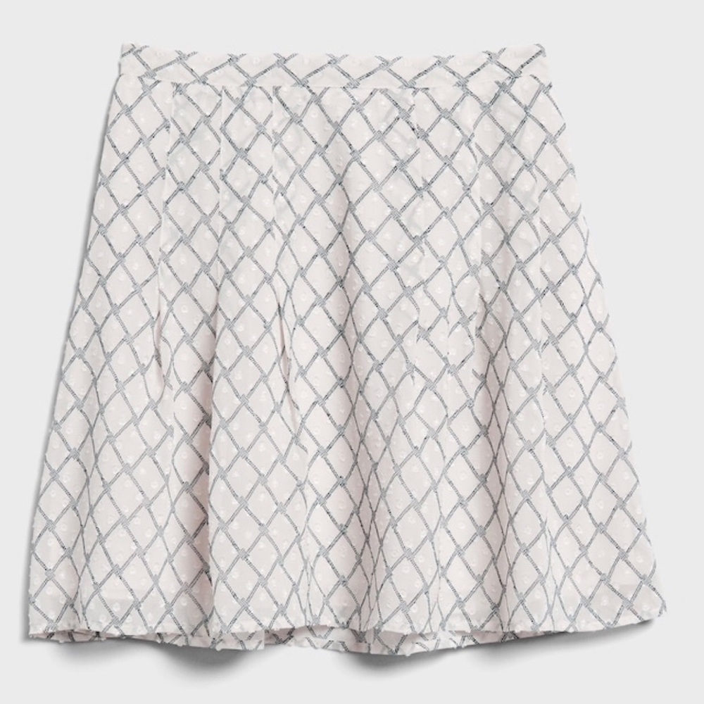 Banana Republic Clip Dot Pleated Fit-Flare Skirt